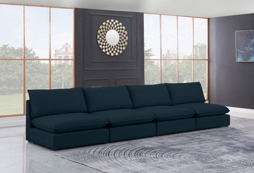 Mackenzie Blue Linen Textured 160" Modular Sofa - 688Navy-S160A - Vega Furniture