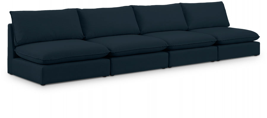 Mackenzie Blue Linen Textured 160" Modular Sofa - 688Navy-S160A - Vega Furniture