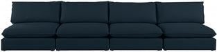 Mackenzie Blue Linen Textured 160" Modular Sofa - 688Navy-S160A - Vega Furniture