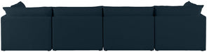 Mackenzie Blue Linen Textured 160" Modular Sofa - 688Navy-S160B - Vega Furniture