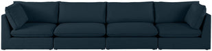 Mackenzie Blue Linen Textured 160" Modular Sofa - 688Navy-S160B - Vega Furniture