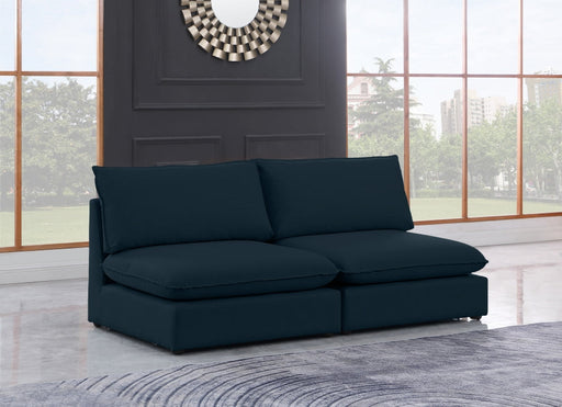 Mackenzie Blue Linen Textured 80" Modular Sofa - 688Navy-S80A - Vega Furniture