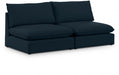 Mackenzie Blue Linen Textured 80" Modular Sofa - 688Navy-S80A - Vega Furniture