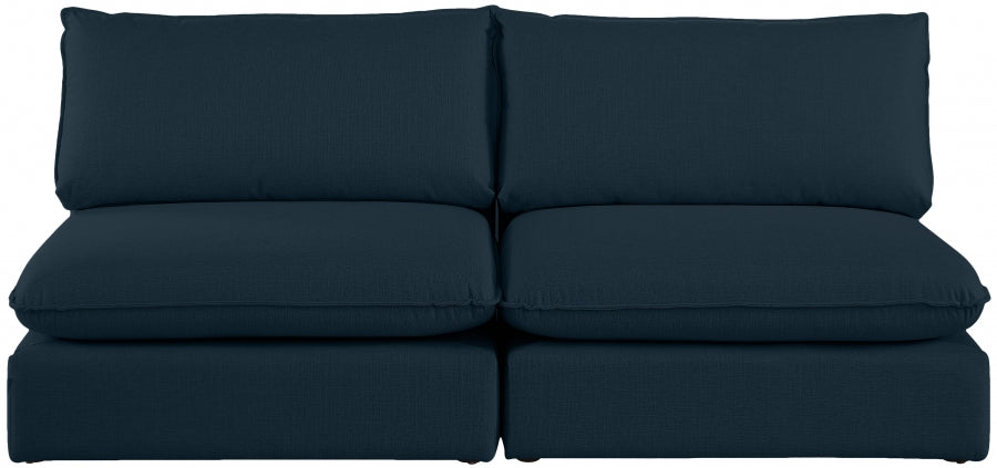 Mackenzie Blue Linen Textured 80" Modular Sofa - 688Navy-S80A - Vega Furniture