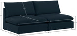 Mackenzie Blue Linen Textured 80" Modular Sofa - 688Navy-S80A - Vega Furniture