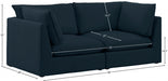 Mackenzie Blue Linen Textured 80" Modular Sofa - 688Navy-S80B - Vega Furniture