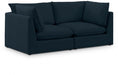 Mackenzie Blue Linen Textured 80" Modular Sofa - 688Navy-S80B - Vega Furniture