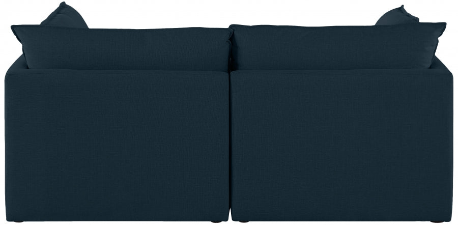 Mackenzie Blue Linen Textured 80" Modular Sofa - 688Navy-S80B - Vega Furniture