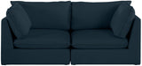 Mackenzie Blue Linen Textured 80" Modular Sofa - 688Navy-S80B - Vega Furniture