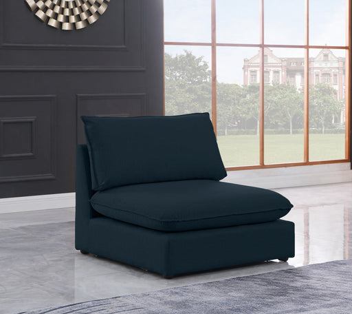 Mackenzie Blue Modular Armless Chair - 688Navy-Armless - Vega Furniture
