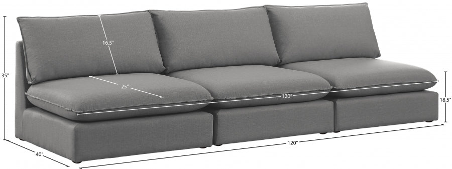 Mackenzie Grey Linen Textured 120" Modular Sofa - 688Grey-S120A - Vega Furniture