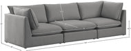 Mackenzie Grey Linen Textured 120" Modular Sofa - 688Grey-S120B - Vega Furniture