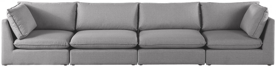 Mackenzie Grey Linen Textured 160" Modular Sofa - 688Grey-S160B - Vega Furniture