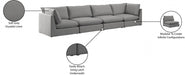 Mackenzie Grey Linen Textured 160" Modular Sofa - 688Grey-S160B - Vega Furniture