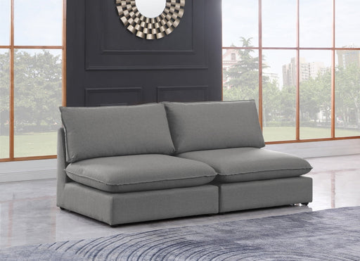 Mackenzie Grey Linen Textured 80" Modular Loveseat - 688Grey-S80A - Vega Furniture