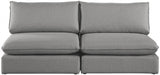 Mackenzie Grey Linen Textured 80" Modular Loveseat - 688Grey-S80A - Vega Furniture