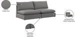 Mackenzie Grey Linen Textured 80" Modular Loveseat - 688Grey-S80A - Vega Furniture