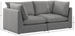 Mackenzie Grey Linen Textured 80" Modular Loveseat - 688Grey-S80B - Vega Furniture