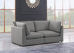 Mackenzie Grey Linen Textured 80" Modular Loveseat - 688Grey-S80B - Vega Furniture