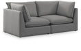 Mackenzie Grey Linen Textured 80" Modular Loveseat - 688Grey-S80B - Vega Furniture