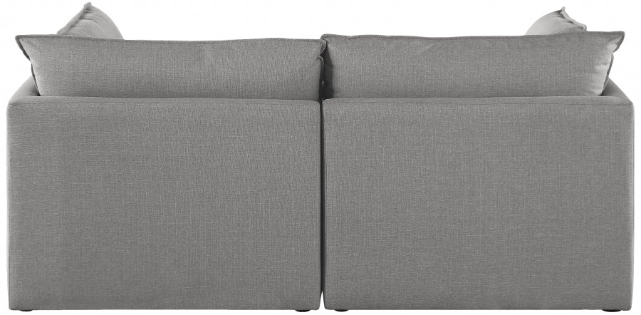 Mackenzie Grey Linen Textured 80" Modular Loveseat - 688Grey-S80B - Vega Furniture