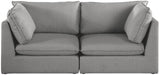 Mackenzie Grey Linen Textured 80" Modular Loveseat - 688Grey-S80B - Vega Furniture