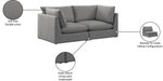 Mackenzie Grey Linen Textured 80" Modular Loveseat - 688Grey-S80B - Vega Furniture