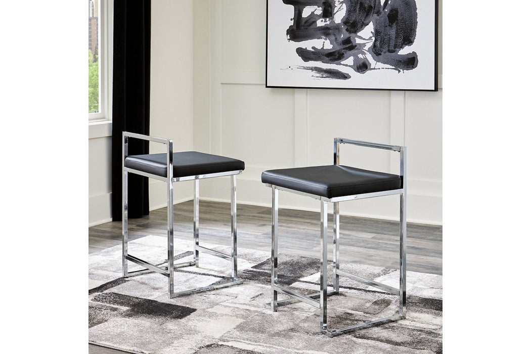 Madanere Black/Chrome Counter Height Barstool, Set of 2 - D275-624 - Vega Furniture