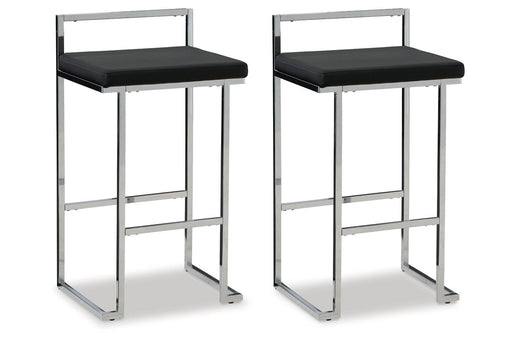 Madanere Black/Chrome Finish Bar Height Barstool, Set of 2 - D275-630 - Vega Furniture