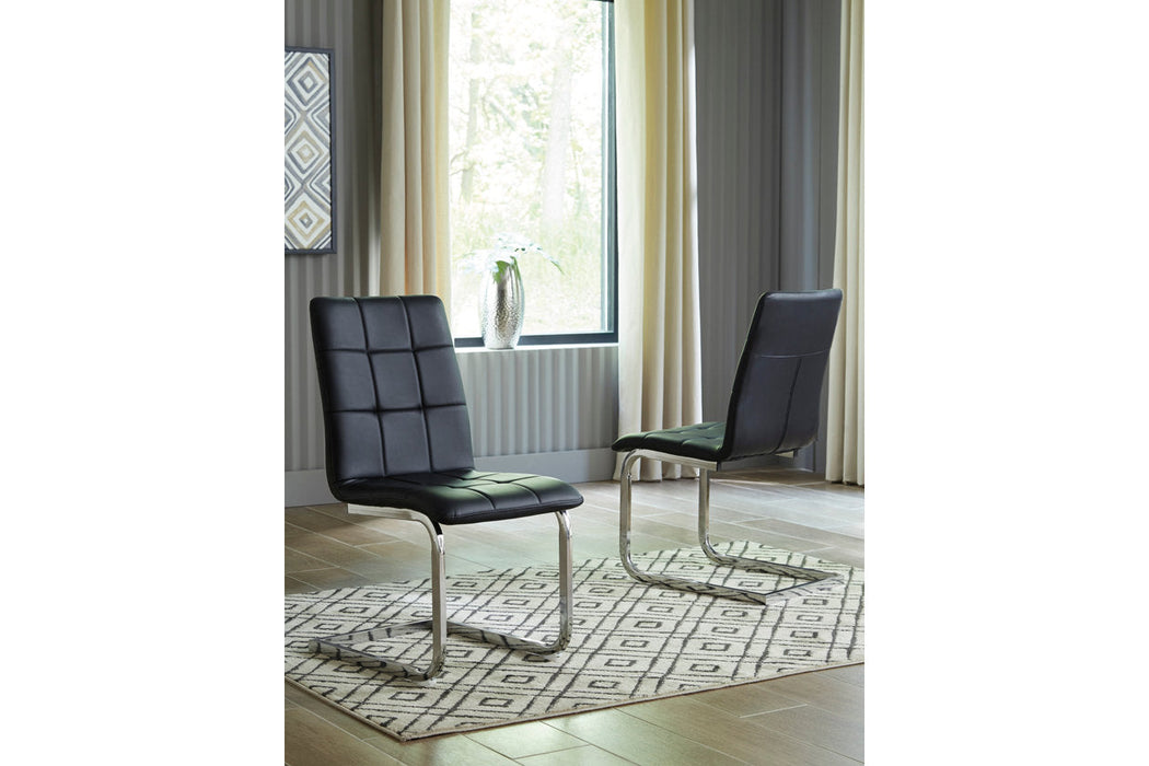 Madanere Black/Chrome Finish Dining Chair, Set of 4 - D275-01 - Vega Furniture