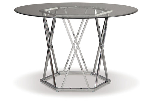 Madanere Chrome Finish Dining Table - D275-15 - Vega Furniture