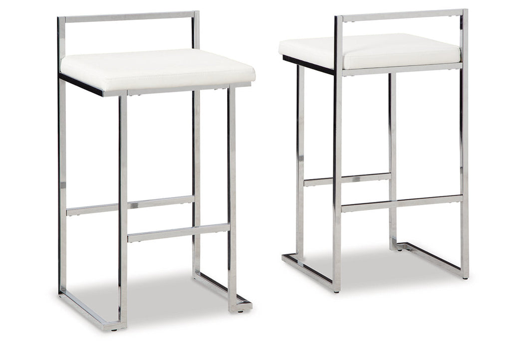 Madanere White/Chrome Finish Bar Height Barstool, Set of 2 - D275-730 - Vega Furniture