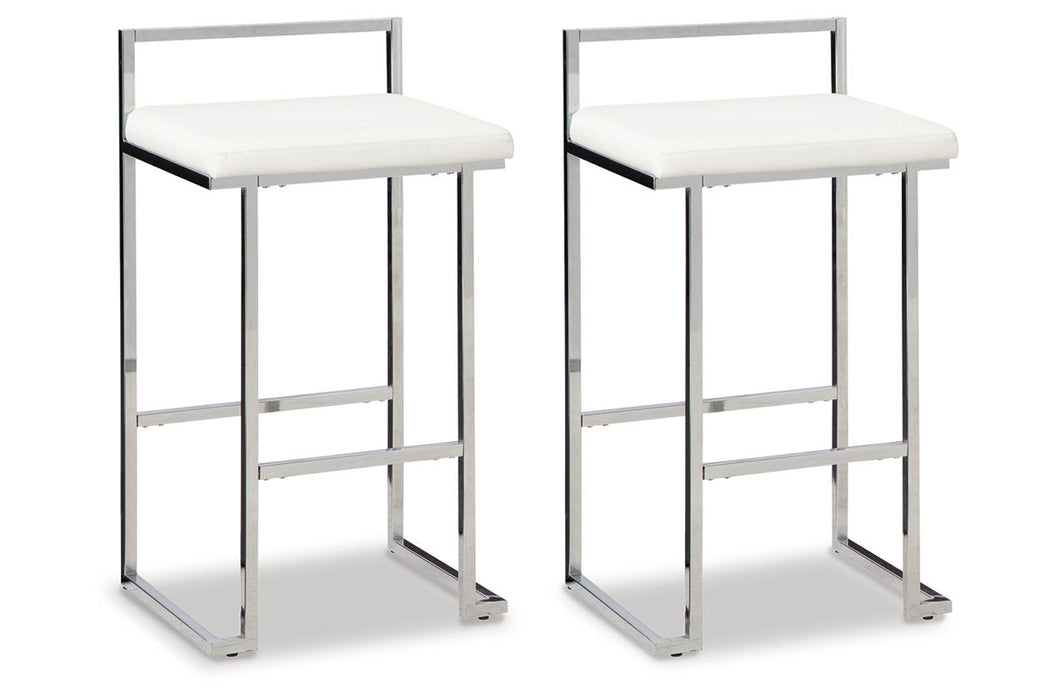 Madanere White/Chrome Finish Bar Height Barstool, Set of 2 - D275-730 - Vega Furniture