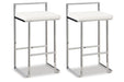 Madanere White/Chrome Finish Bar Height Barstool, Set of 2 - D275-730 - Vega Furniture