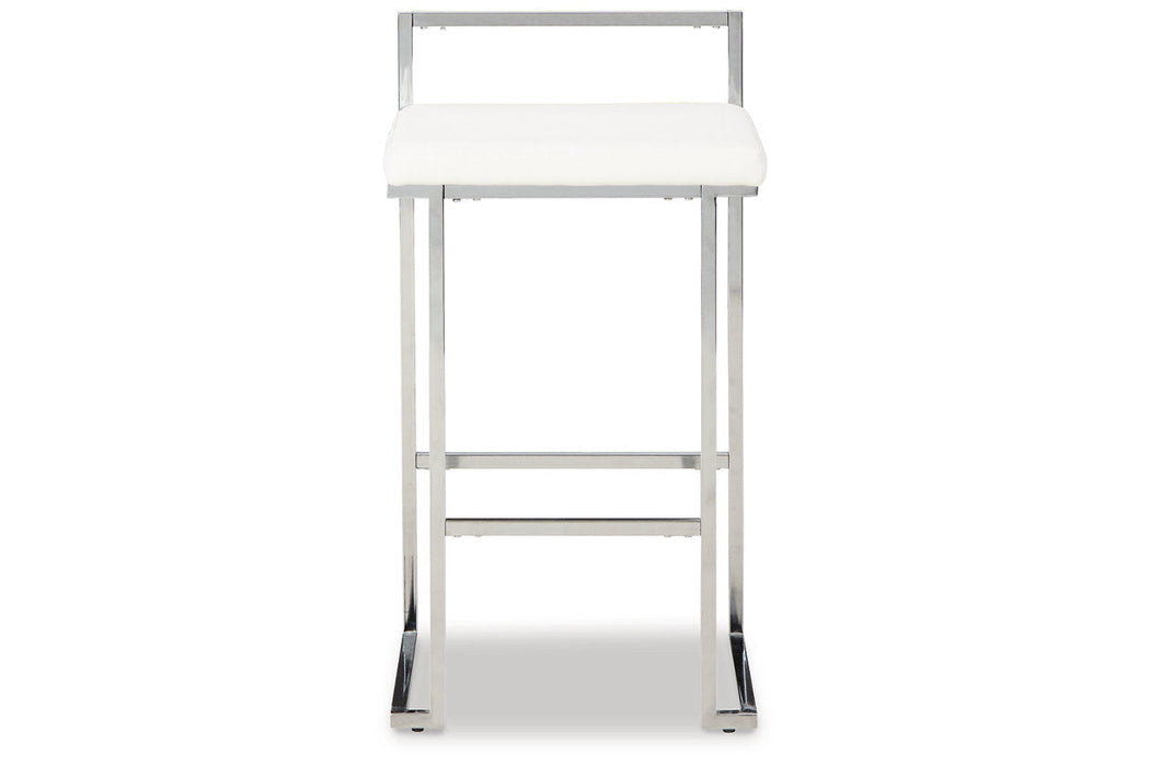 Madanere White/Chrome Finish Bar Height Barstool, Set of 2 - D275-730 - Vega Furniture