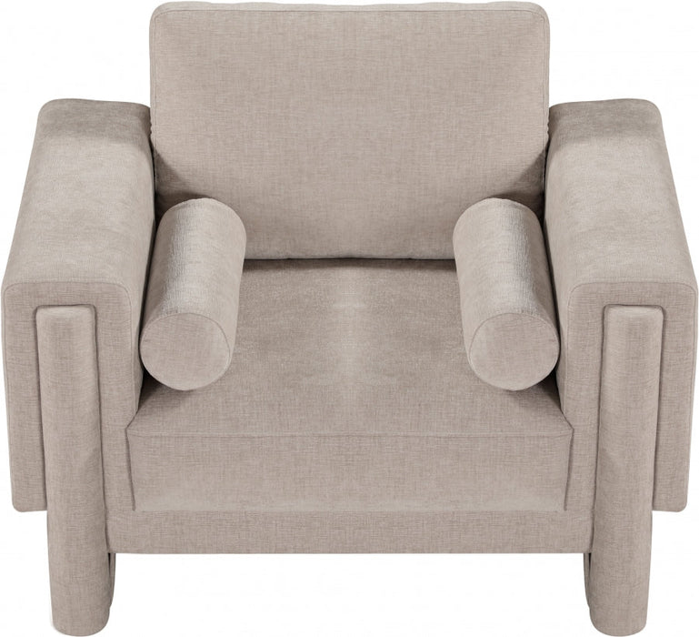 Madeline Chenille Fabric Living Room Chair Beige - 152Beige-C - Vega Furniture