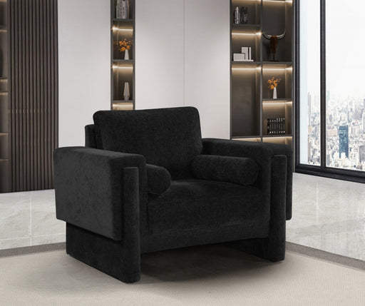 Madeline Chenille Fabric Living Room Chair Black - 152Black-C - Vega Furniture