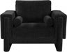 Madeline Chenille Fabric Living Room Chair Black - 152Black-C - Vega Furniture