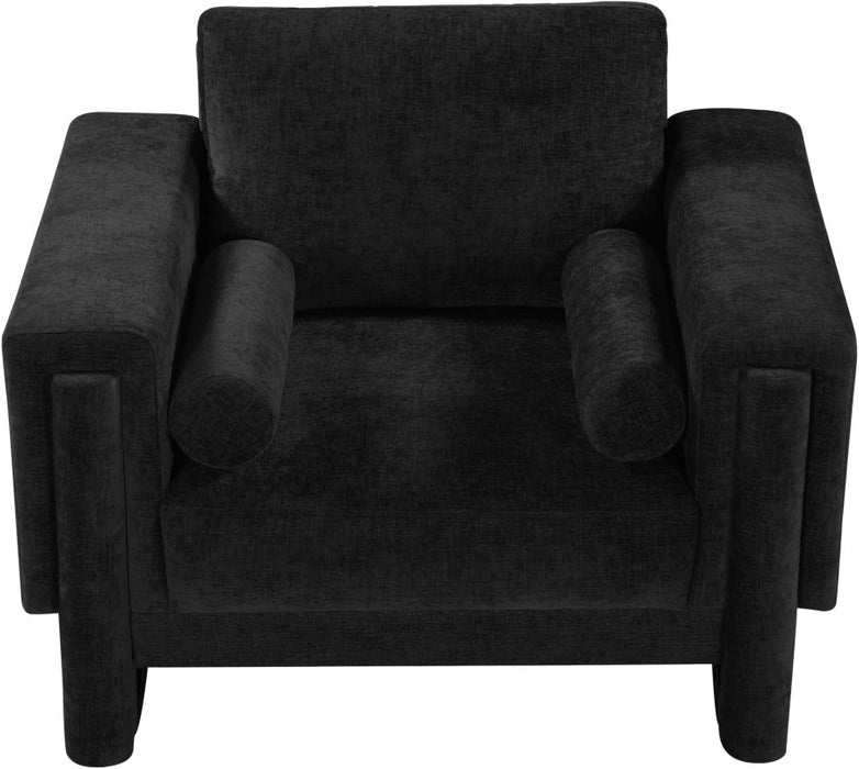 Madeline Chenille Fabric Living Room Chair Black - 152Black-C - Vega Furniture