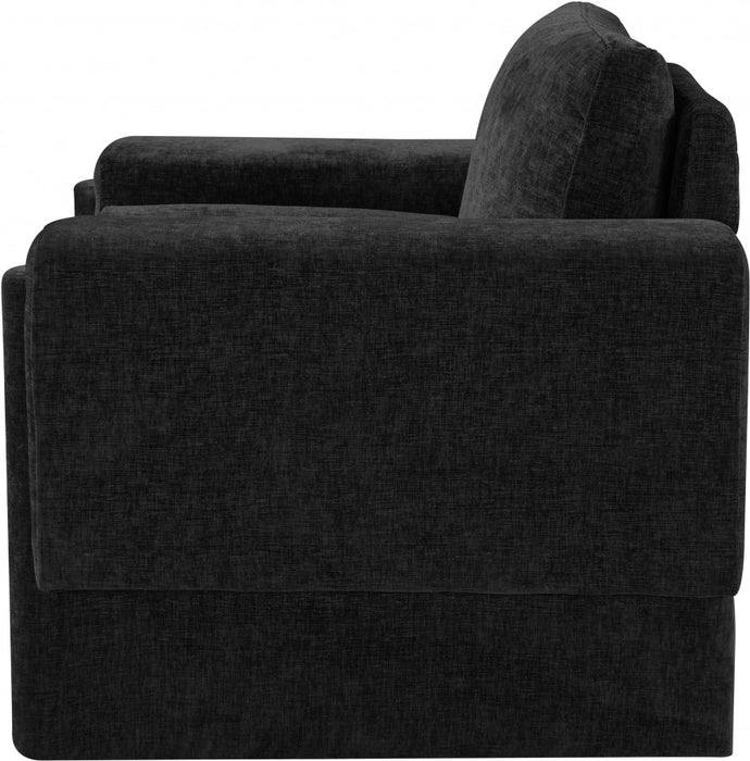 Madeline Chenille Fabric Living Room Chair Black - 152Black-C - Vega Furniture