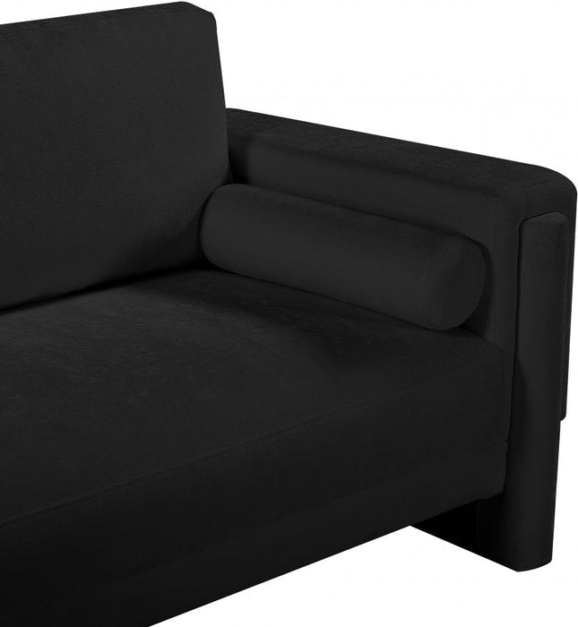 Madeline Chenille Fabric Living Room Chair Black - 152Black-C - Vega Furniture