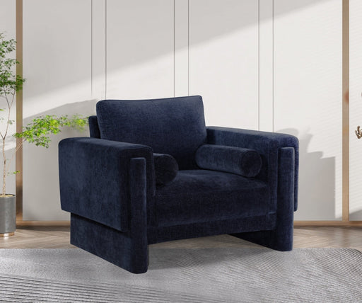 Madeline Chenille Fabric Living Room Chair Blue - 152Navy-C - Vega Furniture