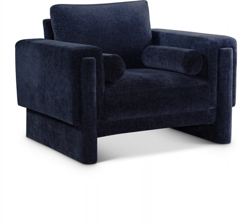 Madeline Chenille Fabric Living Room Chair Blue - 152Navy-C - Vega Furniture