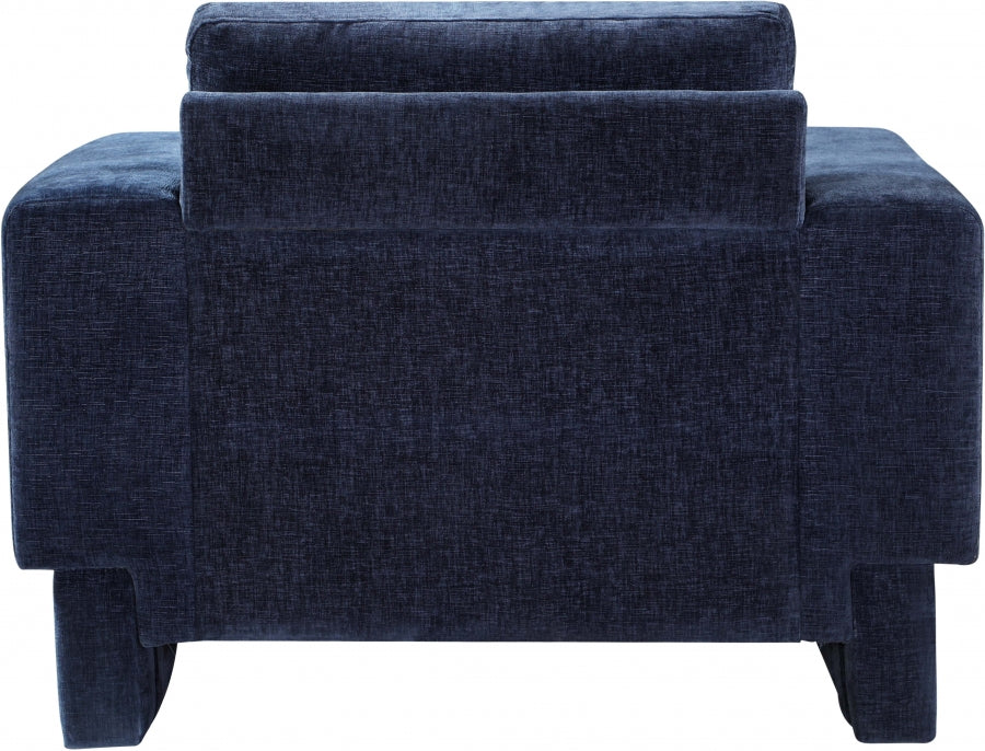 Madeline Chenille Fabric Living Room Chair Blue - 152Navy-C - Vega Furniture