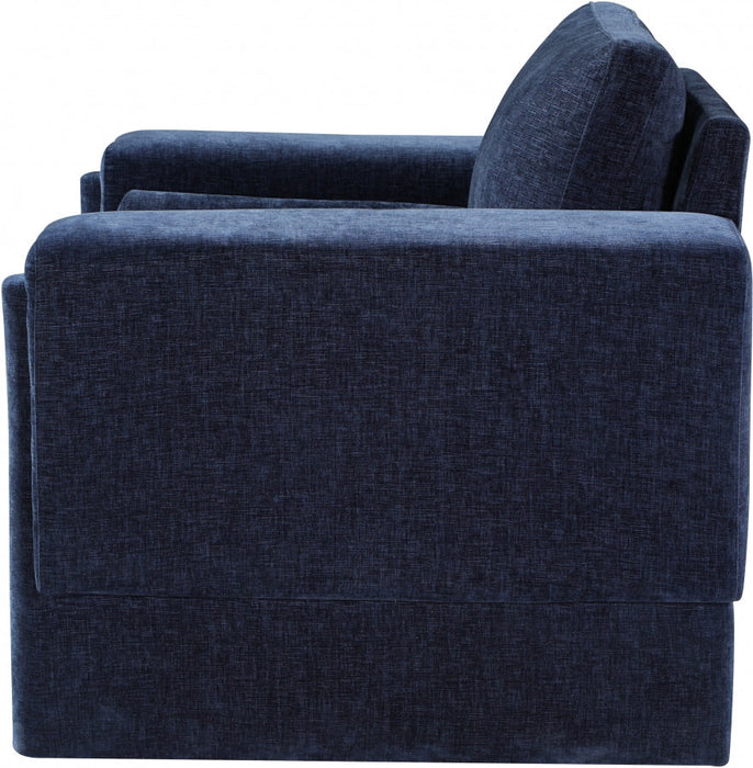 Madeline Chenille Fabric Living Room Chair Blue - 152Navy-C - Vega Furniture