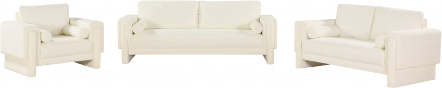 Madeline Chenille Fabric Living Room Chair Cream - 152Cream-C - Vega Furniture