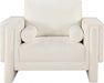 Madeline Chenille Fabric Living Room Chair Cream - 152Cream-C - Vega Furniture