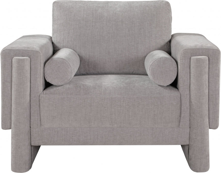 Madeline Chenille Fabric Living Room Chair Grey - 152Grey-C - Vega Furniture