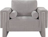 Madeline Chenille Fabric Living Room Chair Grey - 152Grey-C - Vega Furniture