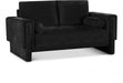 Madeline Chenille Fabric Loveseat Black - 152Black-L - Vega Furniture